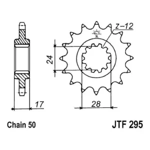 Vrácení Zdarma Řetězové kolečko JT JTF 295-15RB 15 zubů, 530 pogumované JTF295.15RB 726.62.57