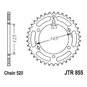 Odeslání Ihned Řetězová rozeta JT JTR 855-48 48 zubů, 520 JTR855.48 727.46.57