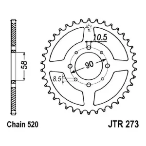Objednat Nyní Řetězová rozeta JT JTR 273-44 44 zubů, 520 JTR273.44 727.66.60