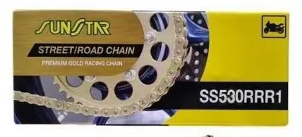 Víkendová Akce SUNSTAR hnací řetěz 530RRR1-114G (530ZVMX2) do 1400 ccm (XW RING) (48,00KN) barva zlatá - nahrazuje SS530RTG1-114G - MADE IN JAPAN -