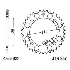Řetězová rozeta JT JTR 857-45 45 zubů, 520 JTR857.45 727.37.17 Záruka V Ceně