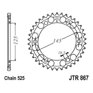 Řetězová rozeta JT JTR 867-43 43 zubů, 525 JTR867.43 727.60.66 Časově Omezené