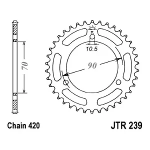 Autentický Řetězová rozeta JT JTR 239-42 42 zubů, 420 JTR239.42 727.34.44