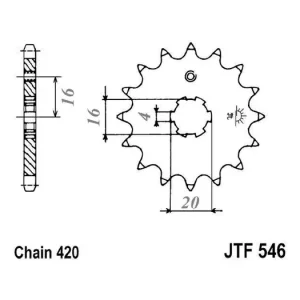 Řetězové kolečko JT JTF 546-13 13 zubů, 420 JTF546.13 726.35.44 Výprodej