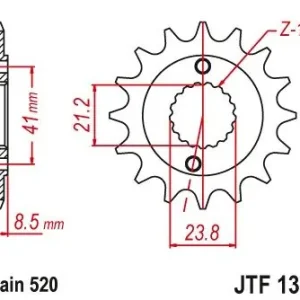 GROSSKOPF řetězové kolo 2071 13 přední HONDA XR 400 96-04 (JTF1322.13) Exkluzivní