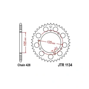 Přímo Od Výrobce Řetězová rozeta JT JTR 1134-51 51 zubů, 428 JTR1134.51 727.18.44