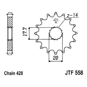 Nejlepší Cena Řetězové kolečko JT JTF 558-15 15 zubů, 428 JTF558.15 726.34.03