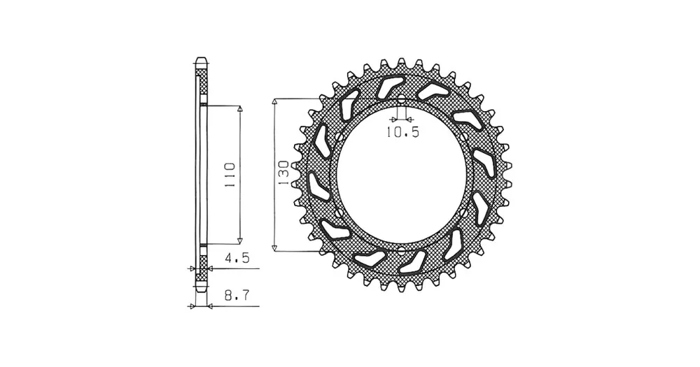 Přímo Od Výrobce Ocelová rozeta pro sekundární řetězy typu 530, SUNSTAR (46 zubů) M271-5020-46