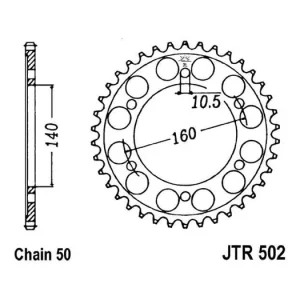 Vysoce Kvalitní Řetězová rozeta JT JTR 502-45 45 zubů, 530 JTR502.45 727.36.34