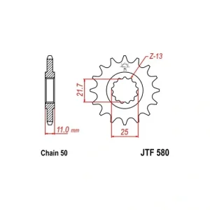 Řetězové kolečko JT JTF 580-15 15 zubů, 530 JTF580.15 726.41.04 Velkoobchod