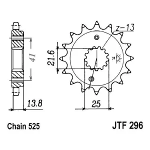 Řetězové kolečko JT JTF 296-15RB 15 zubů, 525 pogumované JTF296.15RB 726.00.78 Nejlepší Cena