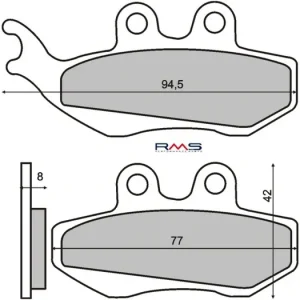Odeslání Ihned Brzdové destičky RMS 225100360 organické RMS.225100360