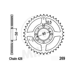 Řetězová rozeta JT JTR 271-50 50 zubů, 428 JTR271.50 727.61.24 Super Cena