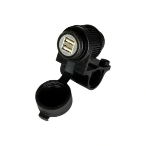 Výprodej USB zásuvka 5V/2A, 2 vstupy s objímkou pro uchycení k řidítků a trubkám o průměru 22 a 25 mm, OXFORD
