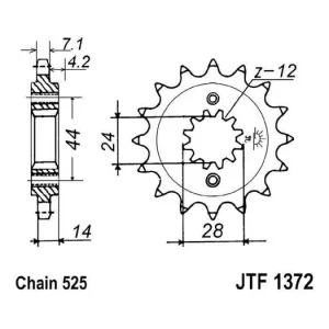 Řetězové kolečko JT JTF 1372-17RB 17 zubů, 525 JTF1372.17RB 726.00.37 Must-Have