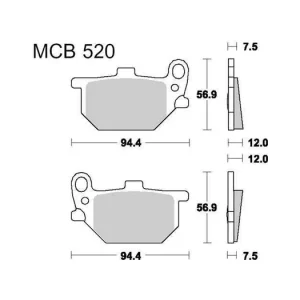 Brzdové destičky LUCAS MCB 520 organické 1544 787.14.78 Značkový