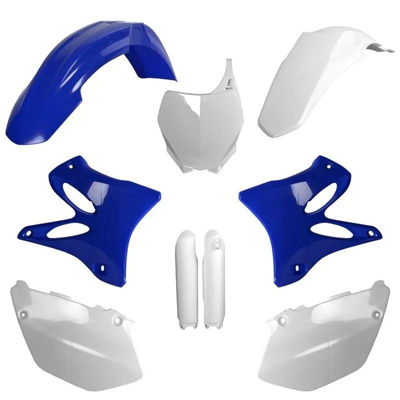POLISPORT kompletní sada plastů (FULL KIT) YAMAHA YZ 125/250 08-14 v sadě tabulka přední (8658100001) i kryty tlumičů (8351400001) barva světle modrá bílá OEM Oblíbený