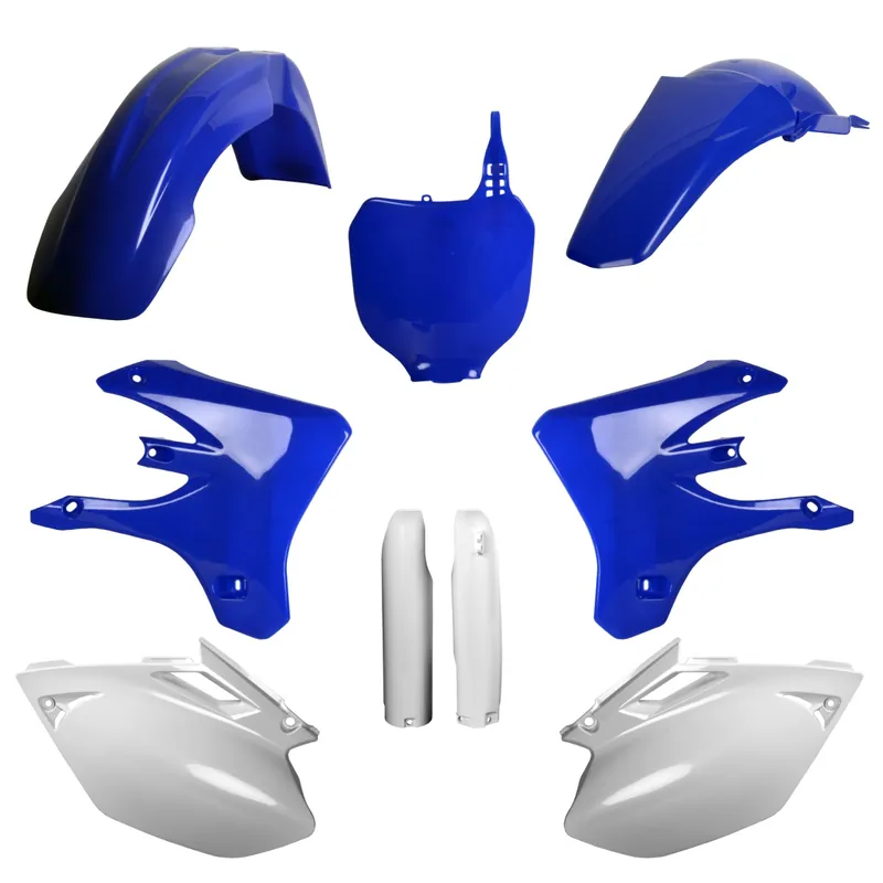 Nejlepší Volba POLISPORT kompletní sada plastů (FULL KIT) YAMAHA YZ 250F 05; YZ 450F 05 v sadě tabulka přední (8658000003) i kryty tlumičů (8398100001) barva světle modrá bílá OEM