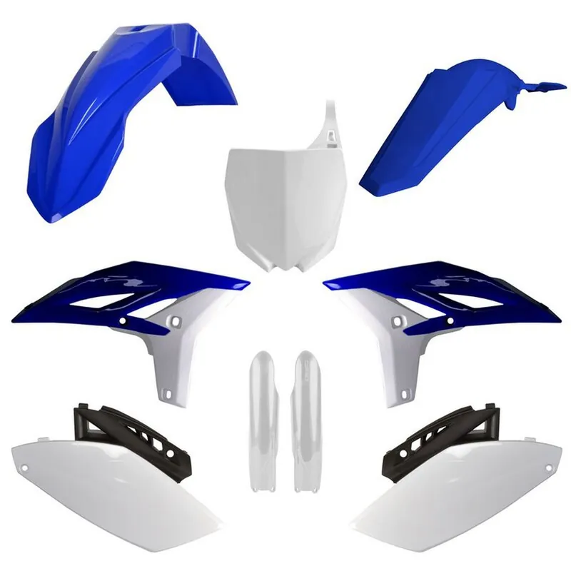 Super Cena POLISPORT kompletní sada plastů (FULL KIT) YAMAHA YZ 250F 10-13 v sadě tabulka přední (8678400001) i kryty tlumičů (8352000001) barva modro bílá OEM