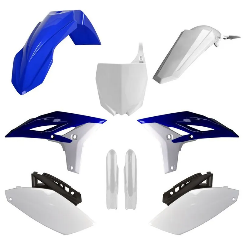 POLISPORT kompletní sada plastů (FULL KIT) YAMAHA YZ 250F 10-13 v sadě tabulka přední (8678400001) i kryty tlumičů (8352000001) barva modro bílá OEM Zlevněný