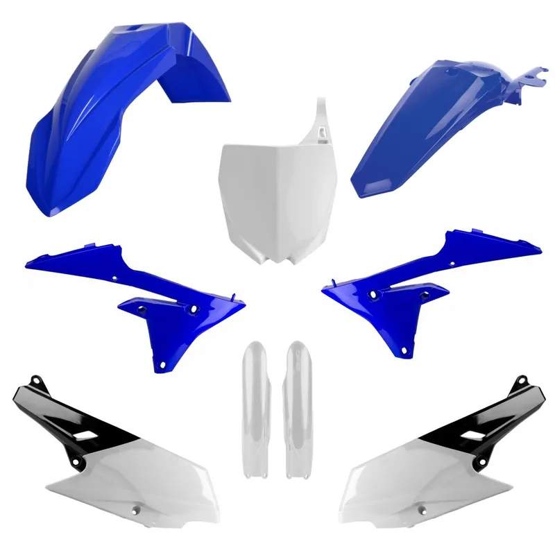 POLISPORT kompletní sada plastů (FULL KIT) YAMAHA YZ 250F 14-18; YZ 450F 14-17 v sadě tabulka přední (8678400001) a kryty tlumičů (8352000001) barva světle modrý bílá černá Přímo Od Výrobce
