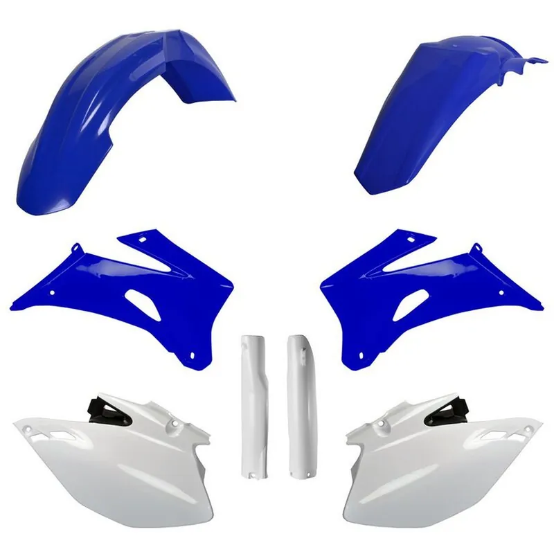 POLISPORT kompletní sada plastů (FULL KIT) YAMAHA WR 250F 07-14; WR 450F 07-11 v sadě kryty tlumičů (8398200001) barva modro bílá OEM Značkový