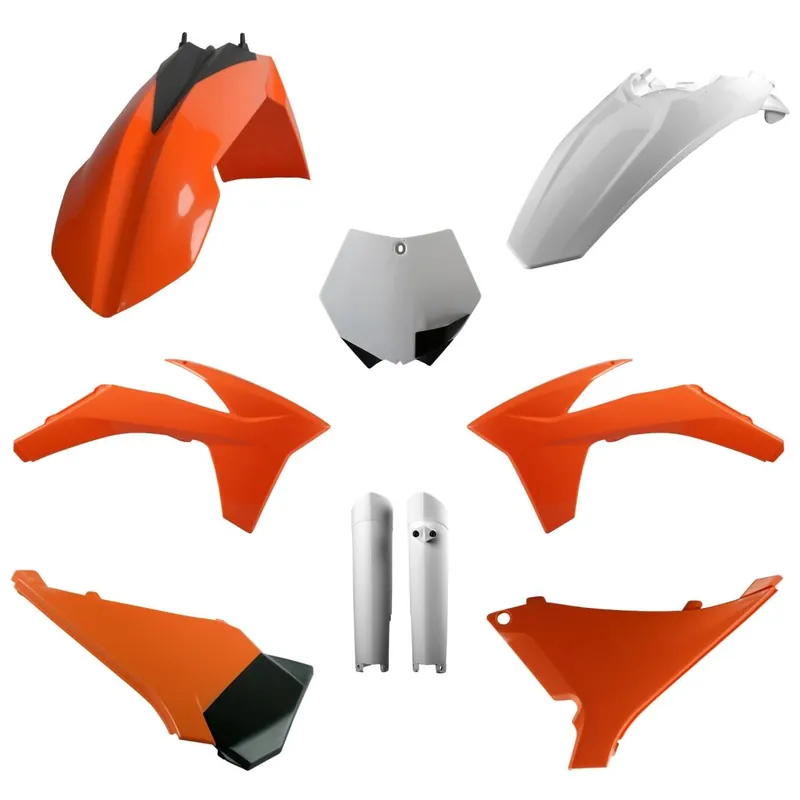 POLISPORT kompletní sada plastů (FULL KIT) KTM SX 12; SX-F 11- 12; XC/XC-F 12 v sadě tabulka přední (8664400007) a kryty tlumičů (8398500002) barva bílá Nejlepší Volba