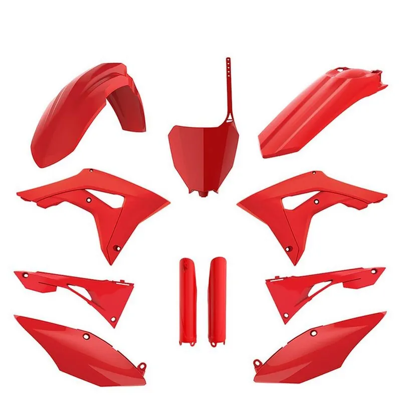 Tovární Cena POLISPORT kompletní sada plastů (FULL KIT) HONDA CRF 250R 18-21; CRF 450R 17-20 v sadě tabulka přední (8667200001) i kryty tlumičů (8351900003) barva červená