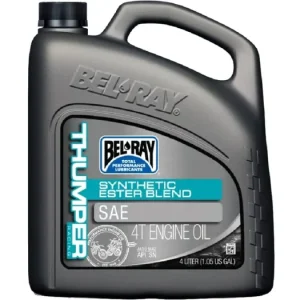 Ověřený Motorový olej Bel-Ray THUMPER RACING SYNTHETIC ESTER BLEND 4T 15W-50 4 l