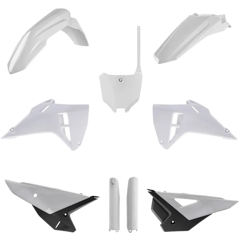 Cenový Hit POLISPORT kompletní sada plastů (FULL KIT) HONDA CRF 250R 25-26; CRF 450R 25-26 v sadě tabulka přední (8670700002) i kryty tlumičů (8351900001) barva bílá