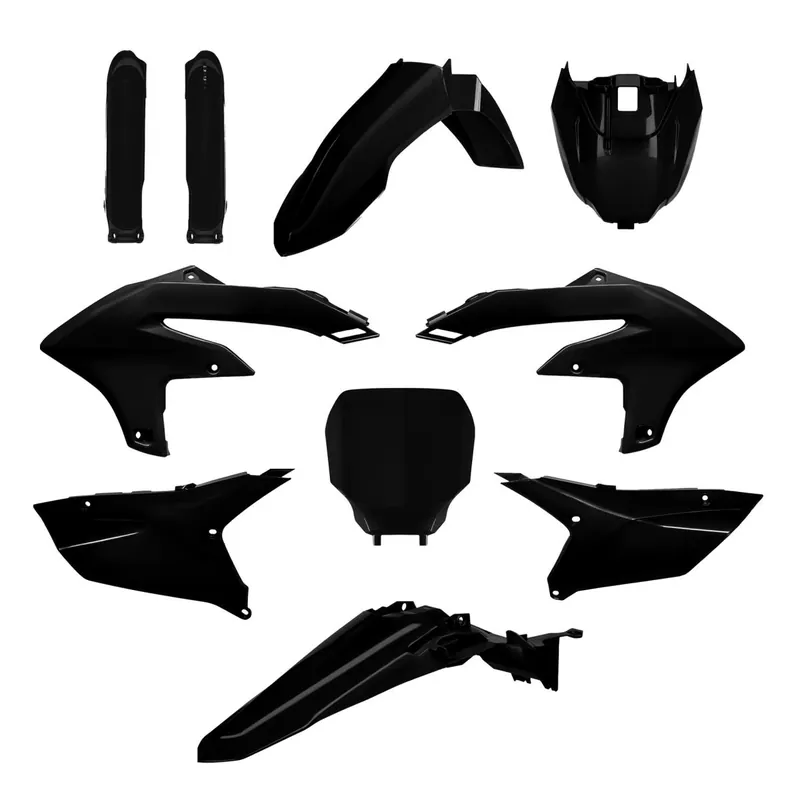 Ruční Výroba POLISPORT kompletní sada plastů (FULL KIT) YAMAHA YZ 250F 24-25; YZ 450F 23-25 v sadě tabulka přední (8680900006) a kryty tlumičů (8352300008) barva černá