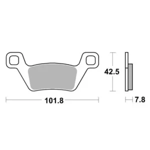 Zlevněný SBS brzdové destičky KH600 OFF-ROAD sintrované přední KYMCO MXU 500 09-14, MXU 550 10-21, MXU/UXV 700 13-21 barva zlatá