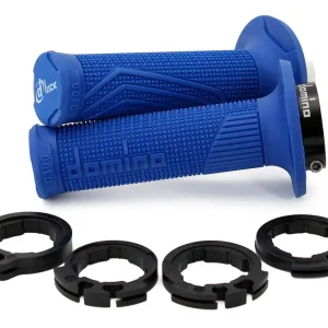 Luxusní DoMINO řazení (gripy) (GRIPY) OFF ROAD D-LOCK (s adaptéry plynu - KTM, HUSQVARNA, GASGAS, HONDA, KAWASAKI, SUZUKI, YAMAHA) barva světle modrá