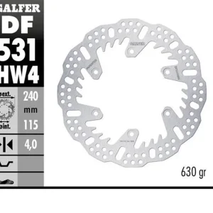 Oblíbený GALFER brzdový kotouč zadní YAMAHA YZ 125 22-24; YZ 250 22-24; YZ 250F 21-24; YZ 450F 20-24; WR 250F 17-24; WR 450F 20-24 (240X115X4mm) SHARK ENDURO MX