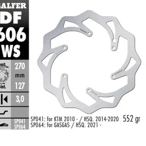 Záruka V Ceně GALFER přední brzdový kotouč KTM SX/EX, HUSABERG,HUSQVARNA,GAS GAS WAVE (270X127X3mm)