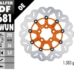 GALFER přední brzdový kotouč / zadní HARLEY-DAVIDSON (292X56X5) (WAVE) plovoucí barva oranžová Rychlé Dodání