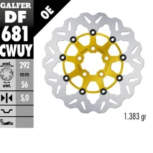 GALFER přední brzdový kotouč / zadní HARLEY-DAVIDSON (292X56X5) (WAVE) plovoucí barva zlatá Dokud Zásoby Vydrží