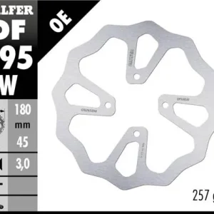 GALFER brzdový kotouč zadní KTM 65 SX 23-24; HUSQVARNA TC 65 23-24; GAS GAS MC 65 23-24 (180X45X3) (4X6,25mm) WAVE Vysoce Kvalitní