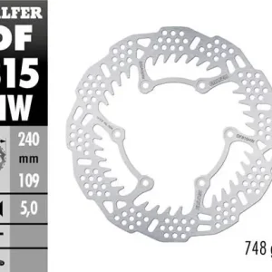 GALFER brzdový kotouč zadní BETA 250RR 12-24; 300RR 13-24; 350RR 13-24; 400/430/450/480/498 13-24; X-TRAINER 15-24 (240X109X5mm) SHARK ENDURO MX Rychlé Dodání