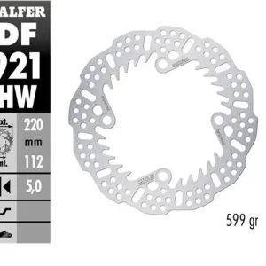 Rychlé Dodání GALFER brzdový kotouč zadní SHERCO SE 125 21-24; 250SE/SEF 14-24; 300SE/SEF 14-24; 450SEF 15-24 (220X112X5mm) SHARK ENDURO MX