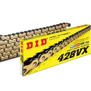 Zlevněný DID hnací řetěz 428VXGB-134 (134 článků) O-kroužek zlatá rozpojený + nýtovací spojka
