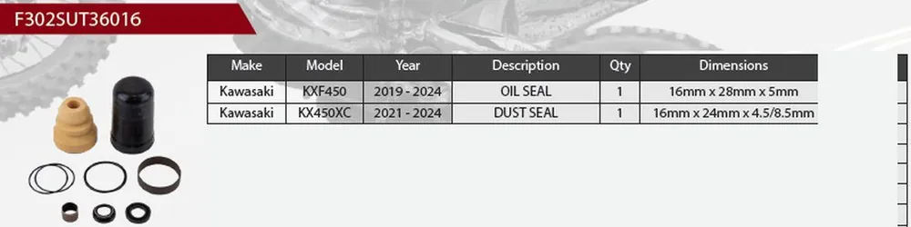 Autentický SHOWA sada na opravu centrálního (zadního) tlumiče KAWASAKI KXF 450 19-24, KX 450 XC 21-24 (SERVICE KIT)