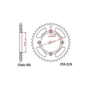 Ihned K Objednání Hliníková řetězová rozeta JT JTA 215-56 56 zubů, 420 JTA215.56 728.215-56