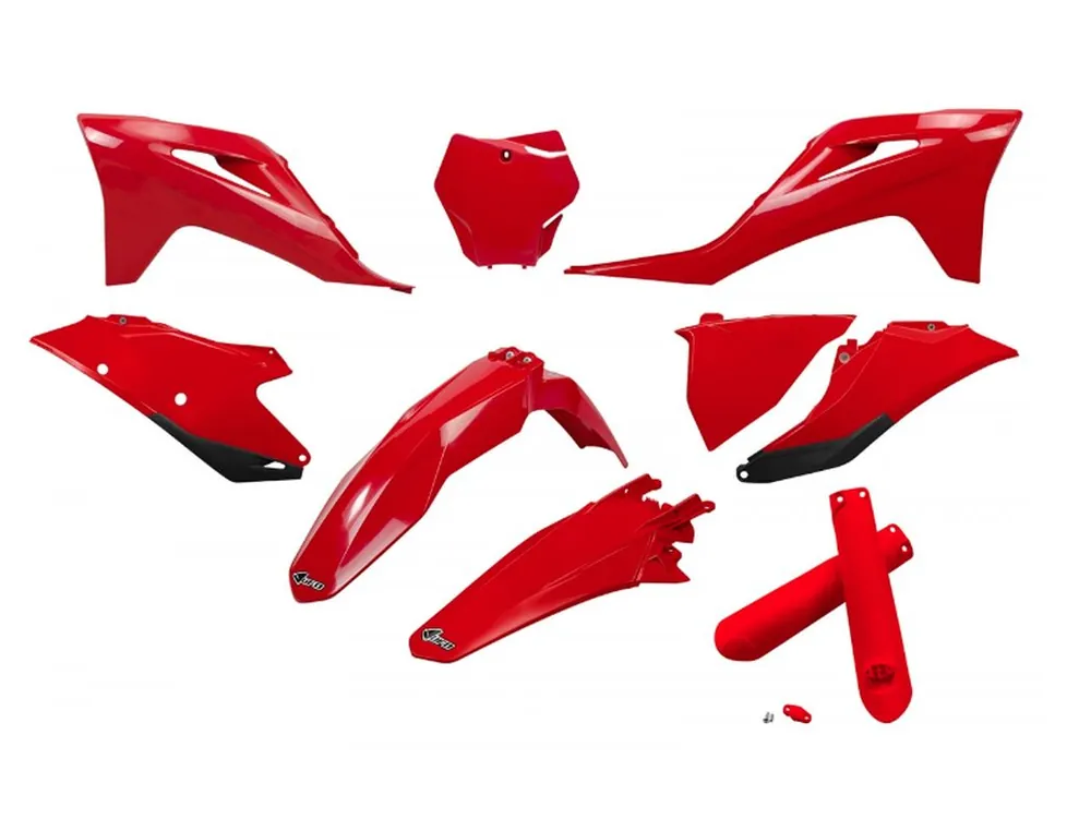 UFO kompletní sada plastů (FULL KIT) s kryty tlumičů GAS GAS MC 125 / 250 21-23, EX 250 / 300 21-23, MC-F / EX-F 250 / 350 / 450 21-23 barva červená Výhodná Nabídka