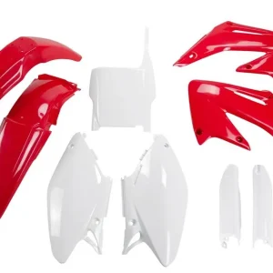 UFO kompletní sada plastů (FULL KIT) s kryty tlumičů HONDA CR 125/250 04-07 barva (červená/bílá) (HO103E999) Poslední Šance