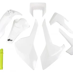 Nakupujte Hned UFO kompletní sada plastů (FULL KIT) s kryty tlumičů HUSQVARNA TX/TE/FE 17-19 s krytem světla barva (bílá) (HU621E999W)