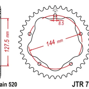 JT rozeta 4320M 44 hliníková RACElité DUCATI MONSTER 800 S2R 05-07, HYPERMOTARD 950 19-23, BIPOSTO 748/S 95-03 (řetěz 520) (STREETFIGHTER/EVO 848 08-15 konverze na řetěz 520) barva černá (vyžaduje adaptér JTA750B) Novinka