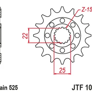 Jen Po Omezenou Doba JT řetězové kolo přední 2354 15 ROYAL ENFIELD HIMALAYAN 411 16-22, SCRAM 411 22-23, CINTINENTAL / INTERCEPTOR 650 19-22 (235415JT) (řetěz525)