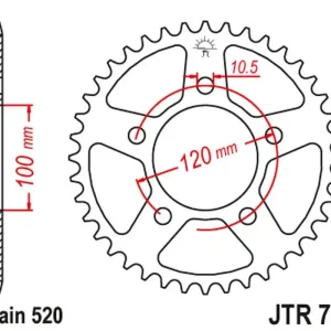 Doprava Zdarma JT rozeta 4396 42 APRILIA RSV 1000 MILE 98-03 (konverze řetěz 520) TUAREG 660 21-24 (439642JT) (řetěz 520) (cm306203)