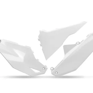 Sleva UFO boční tabulky na startovací číslo KAWASAKI KXF 450 24, barva bílá